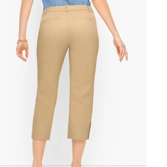 Talbots Perfect Skimmer Pants with Button Accent, Tan, Beige, 16P - Picture 1 of 8